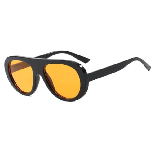 SSFVTTL Vintage Flat Top Sonnenbrille Damen für Herren Mode Beliebter Luxus (Schwarz Orange) von SSFVTTL