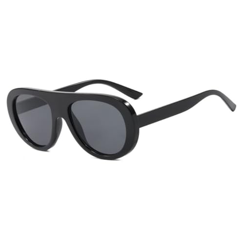 SSFVTTL Vintage Flat Top Sonnenbrille Damen für Herren Mode Beliebter Luxus (Schwarz Schwarz) von SSFVTTL