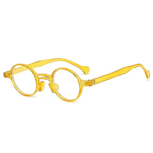 SSFVTTL Vintage Kleine Runde Sonnenbrille Damen Mode Ozean Linse Herren Trendy (Gelb Klar) von SSFVTTL