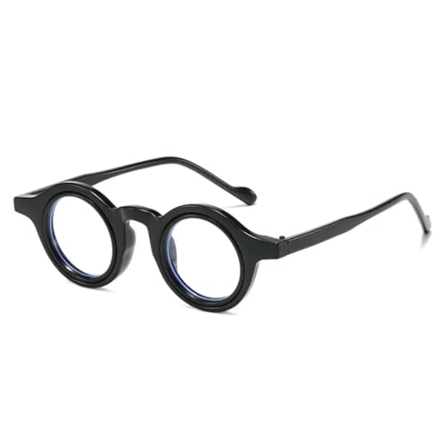 SSFVTTL Vintage Luxus Runde Brille Kleiner Rahmen Damen für Herren Männlich Steampunk (Ganz Schwarz) von SSFVTTL