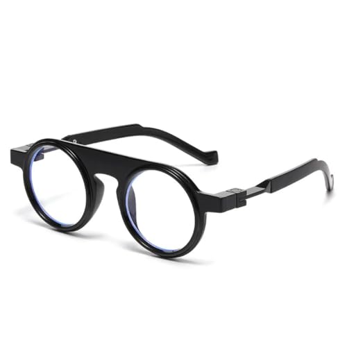 SSFVTTL Vintage Luxus Runde Sonnenbrille Damen für Herren Shades Beliebte Steampunk (Schwarz Klar) von SSFVTTL