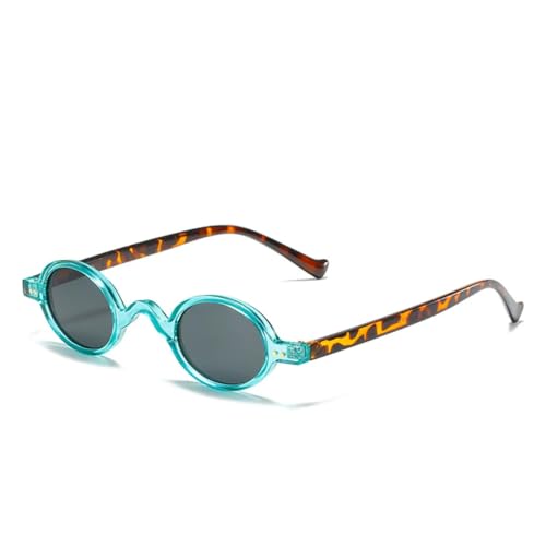 SSFVTTL Vintage-Mode Runde Sonnenbrille Damen Herren Luxus Beliebter kleiner Rahmen Punk (Grün Schwarz) von SSFVTTL