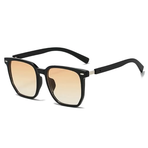 SSFVTTL Vintage Nieten Damen Sonnenbrille Fashion Gradient UV400 Herren Trendy (Schwarz Orange) von SSFVTTL