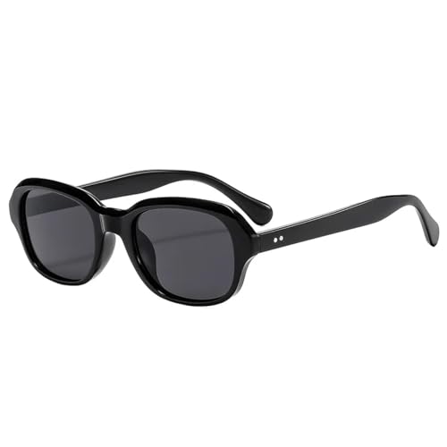 SSFVTTL Vintage Ovale Sonnenbrille Damenmode Klare Ozeanlinse UV400 Herren Nieten Punk (Schwarz Grau) von SSFVTTL