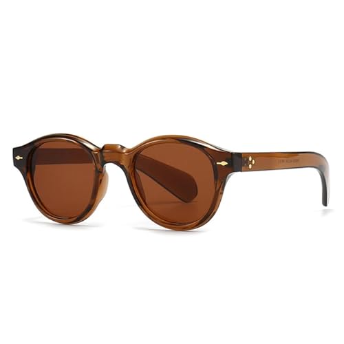 SSFVTTL Vintage Runde Sonnenbrille Damenmode Punk UV400 Herren (Braun Braun) von SSFVTTL