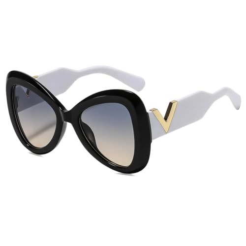 SSFVTTL Vintage Sonnenbrille Damen/Herren Unisex mit modischen V-förmigen Füßen (89283-C5) von SSFVTTL