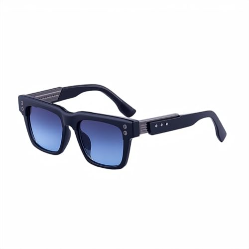 SSFVTTL Vintage Sonnenbrille Damen für Herren Luxus Beliebte Punk Nieten UV400 (Schwarz Grau Blau) von SSFVTTL