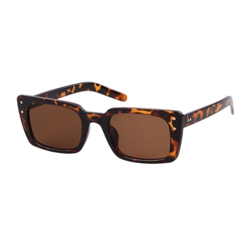 SSFVTTL Vintage große Sonnenbrille Damen Herren Schildpatt Rahmen Rechteck Nieten (C2 TORTOISE TEA) von SSFVTTL