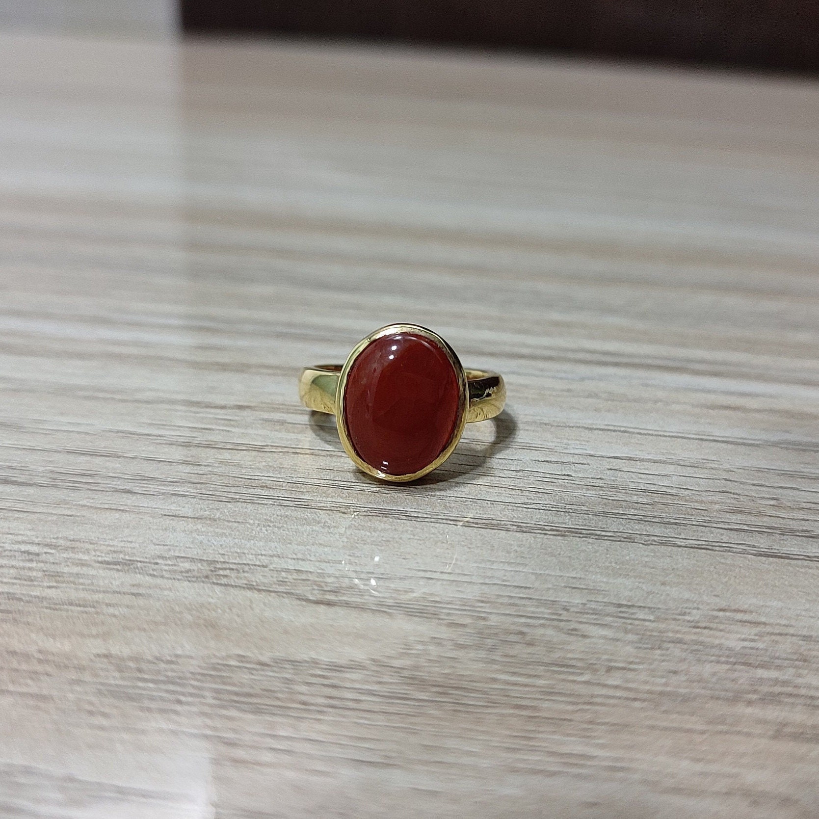 Oval Geschliffener Roter Karneol Ring in Panchdhatu, Astrologie Ring, Edelstein Für Männer Und Frauen von SSGJewelryCo