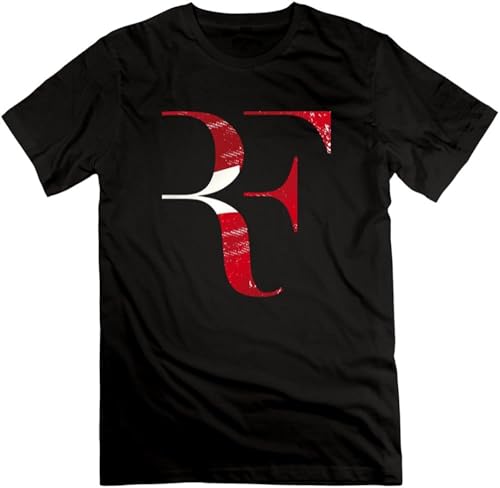 GloriousReturn Sale Men Roger Federer Logo Shirt Black von SSGTCKFM