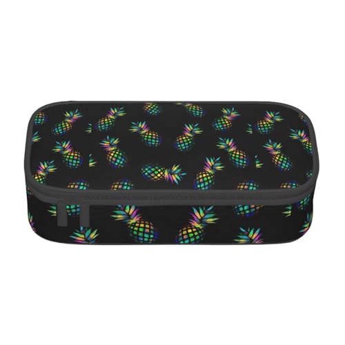 SSGVLPTO Ananas (2) Druck-Schreibwaren-Organizer, Doppelreißverschluss, großes Federmäppchen, tragbares Federmäppchen von SSGVLPTO