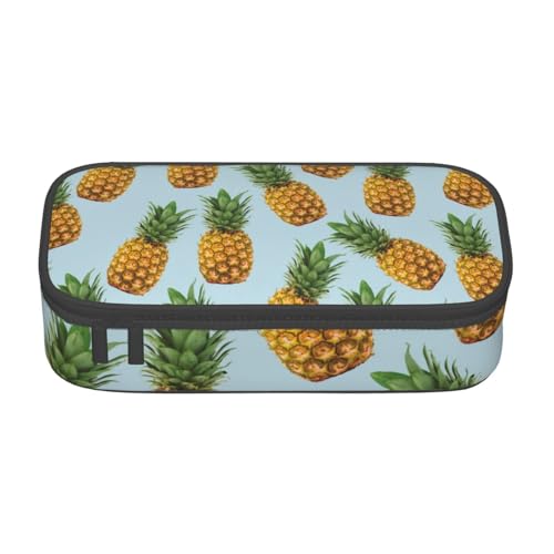 SSGVLPTO Ananas (3) Druck-Schreibwaren-Organizer, Doppelreißverschluss, großes Federmäppchen, tragbares Federmäppchen von SSGVLPTO