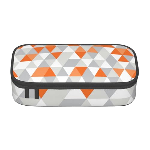 SSGVLPTO Federmäppchen mit Dreiecksmuster, doppelter Reißverschluss, großes Federmäppchen, tragbares Federmäppchen von SSGVLPTO