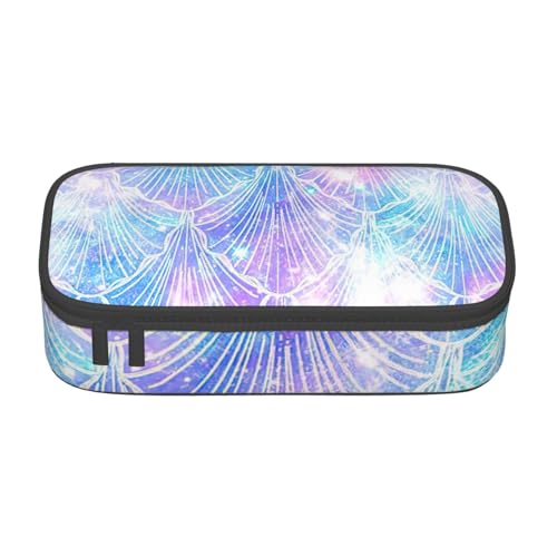 SSGVLPTO Federmäppchen mit Meerjungfrauen-Aufdruck, doppelter Reißverschluss, großes Federmäppchen, tragbares Federmäppchen, Schwarz , Einheitsgröße, Blumenmuster von SSGVLPTO