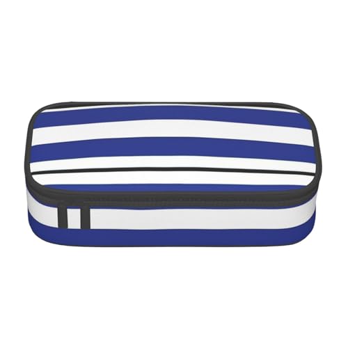 SSGVLPTO Gestreiftes Schreibwaren-Organizer, doppelter Reißverschluss, großes Federmäppchen, tragbares Federmäppchen von SSGVLPTO