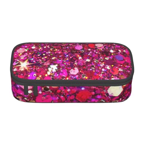 SSGVLPTO Glitzer-Druck-Schreibwaren-Organizer, großes Federmäppchen mit doppeltem Reißverschluss, tragbares Federmäppchen für Stifte, Schwarz, Talla única, Blumig von SSGVLPTO