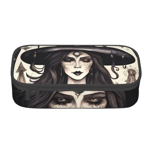 SSGVLPTO Magic Witch Witchcraft Bohemian Print Stationery Organizer, Double Zip Large Pencil Pouch, Portable Pencil Pouch, Schwarz , Einheitsgröße, Blumenmuster SSGVLPTO Magic Witch Witchcraft Bohemian Print Stationery Organizer, Double Zip Large Pencil Pouch, Portable Pencil Pouch, Schwarz , Einheitsgröße, Blumenmuster von SSGVLPTO