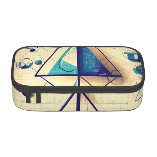 SSGVLPTO Math Geometrie Geek Calculus Print Schreibwaren Organizer, Doppelreißverschluss, großes Federmäppchen, tragbares Federmäppchen, Schwarz , Einheitsgröße, Blumenmuster von SSGVLPTO