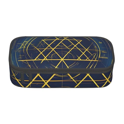 SSGVLPTO Mathe Geometrie Taschenrechner Druck Schreibwaren Organizer, Doppelreißverschluss, großes Federmäppchen, tragbares Federmäppchen, Schwarz , Einheitsgröße, Blumenmuster von SSGVLPTO