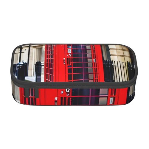 SSGVLPTO Schreibwaren-Organizer, Telefonzelle, doppelter Reißverschluss, großes Federmäppchen, tragbares Federmäppchen, Schwarz , Einheitsgröße, Blumenmuster von SSGVLPTO