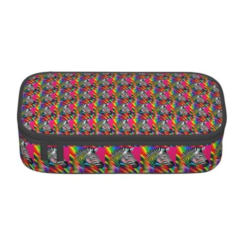 SSGVLPTO Schreibwaren-Organizer, buntes Regenbogen-Zebra-Muster, großes Federmäppchen mit doppeltem Reißverschluss, Schwarz, Talla única, Blumig SSGVLPTO Schreibwaren-Organizer, buntes Regenbogen-Zebra-Muster, großes Federmäppchen mit doppeltem Reißverschluss, Schwarz, Talla única, Blumig von SSGVLPTO