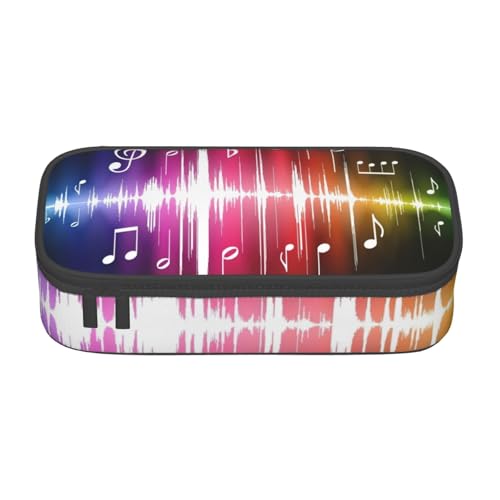 SSGVLPTO Schreibwaren-Organizer mit Musikmuster, großes Federmäppchen mit Doppelreißverschluss, tragbar, für Stifte, Schwarz, Talla única, Blumig von SSGVLPTO