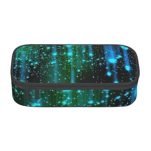 SSGVLPTO Schreibwaren-Organizer mit Sternenmuster, großes Federmäppchen mit Doppelreißverschluss, tragbar, für Stifte, Schwarz, Talla única, Blumig von SSGVLPTO