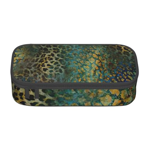 SSGVLPTO Schreibwaren-Organizer mit Tiermuster, doppelter Reißverschluss, großes Federmäppchen, tragbares Federmäppchen, Schwarz , Einheitsgröße, Blumenmuster von SSGVLPTO