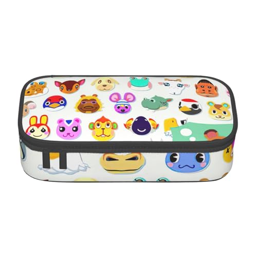 SSGVLPTO Schreibwaren-Organizer mit Tiermuster, großes Federmäppchen mit Doppelreißverschluss, tragbar, für Stifte, Schwarz, Talla única, Blumig von SSGVLPTO