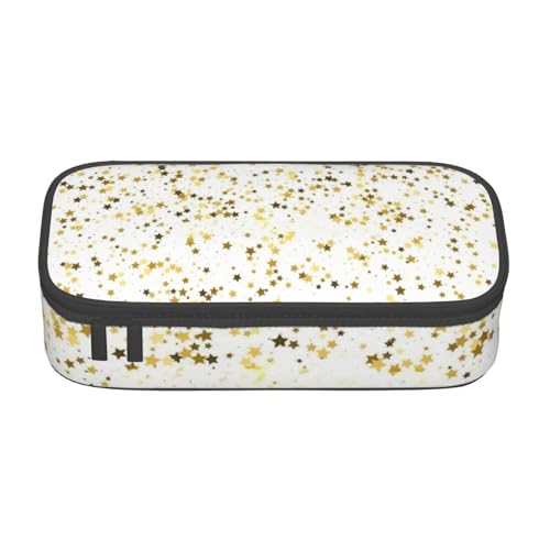 SSGVLPTO Sparsed Dreamy Stars and Spots Print Stationery Organizer, Double Zip Large Pencil Pouch, Portable Pencil Pouch, Schwarz , Einheitsgröße, Blumenmuster von SSGVLPTO