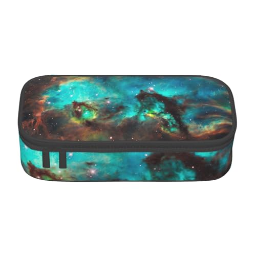 SSGVLPTO Universum Galaxy Space Print Schreibwaren Organizer, Doppelreißverschluss, großes Federmäppchen, tragbares Federmäppchen, Schwarz , Einheitsgröße, Blumenmuster von SSGVLPTO