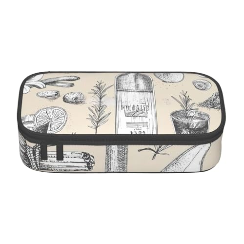 SSGVLPTO Wine and Winemaking Winery Grape Field print Stationery Organizer, Double Zip Large Pencil Pouch, Portable Pencil Pouch, Schwarz , Einheitsgröße, Blumenmuster von SSGVLPTO