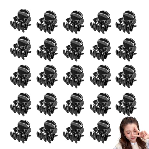 24 Stück Haarklammer Klein, Haarspangen Damen Klein, Mini Haarklammern, Kleine Haarspangen, Für Design, Kinder Und Erwachsene(Schwarz) von SSHUIKKAI