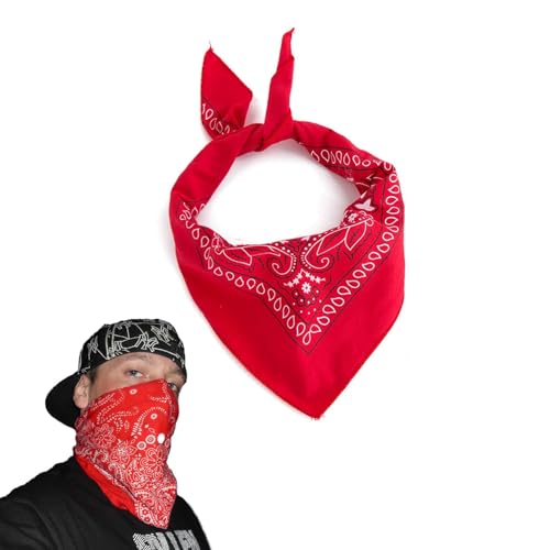Bandanas Damen, Halstücher, Bandana Baumwolle, Für Unisex Tuch Bindetuch, Paisley Muster, Kinder Tuch, Rotes (55 X 55 Cm) von SSHUIKKAI