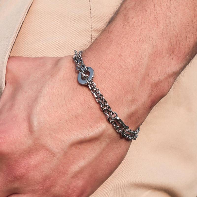 Doon | Handgemachtes Dekonstruiertes Abstraktes Kettenarmband Aus Edelstahl Herren Silber Schmuck Industriell Anthrazit Punk Alternativ Wasserfest Doon | Handgemachtes Dekonstruiertes Abstraktes Kettenarmband Aus Edelstahl Herren Silber Schmuck Industriell Anthrazit Punk Alternativ Wasserfest von SSIIBB