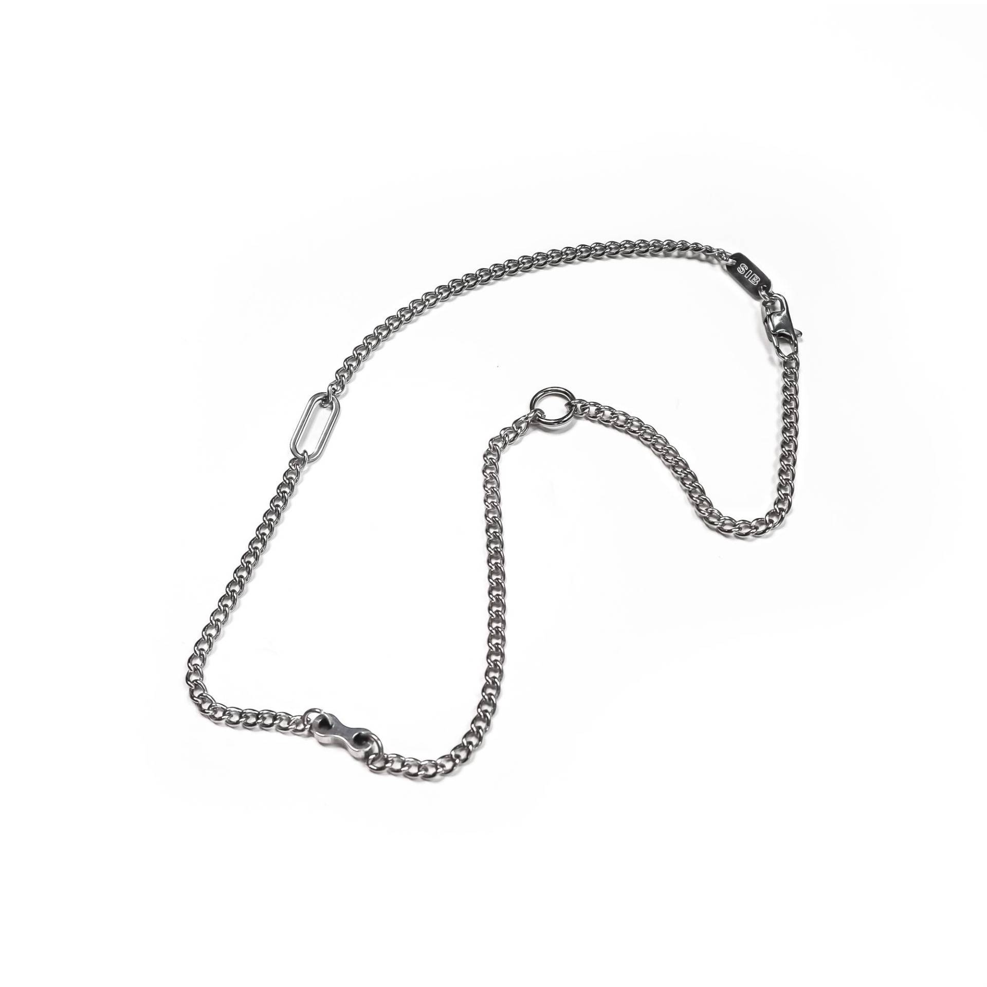 Grunge Silber Stahl Kette Mini Halskette | Industrielle Alternative Moderne Cyberpunk Ästhetik Schmuck von SSIIBB