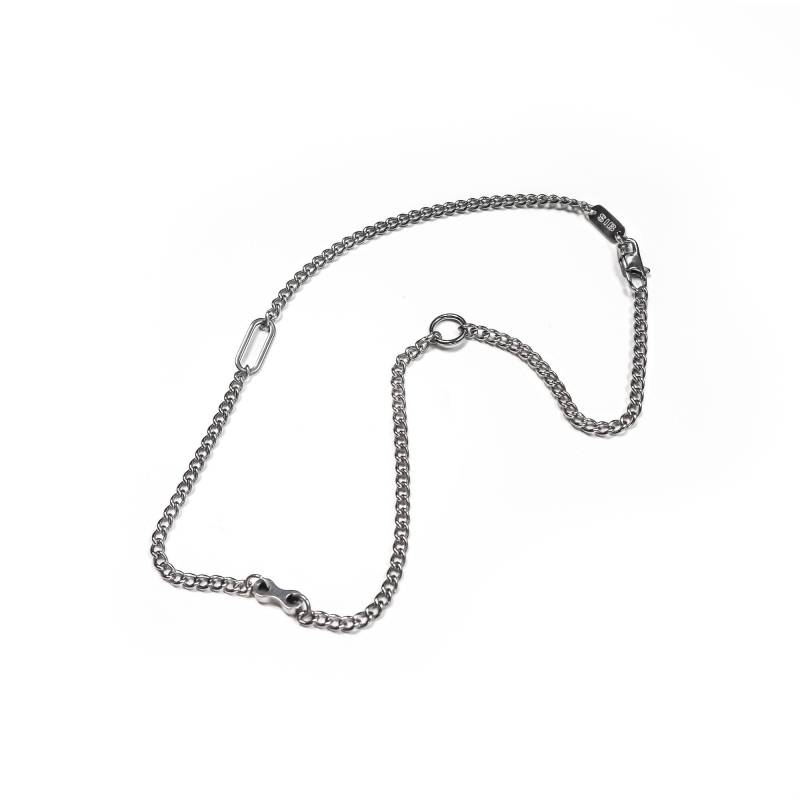 Grunge Silber Stahl Kette Mini Halskette | Industrielle Alternative Moderne Cyberpunk Ästhetik Schmuck von SSIIBB
