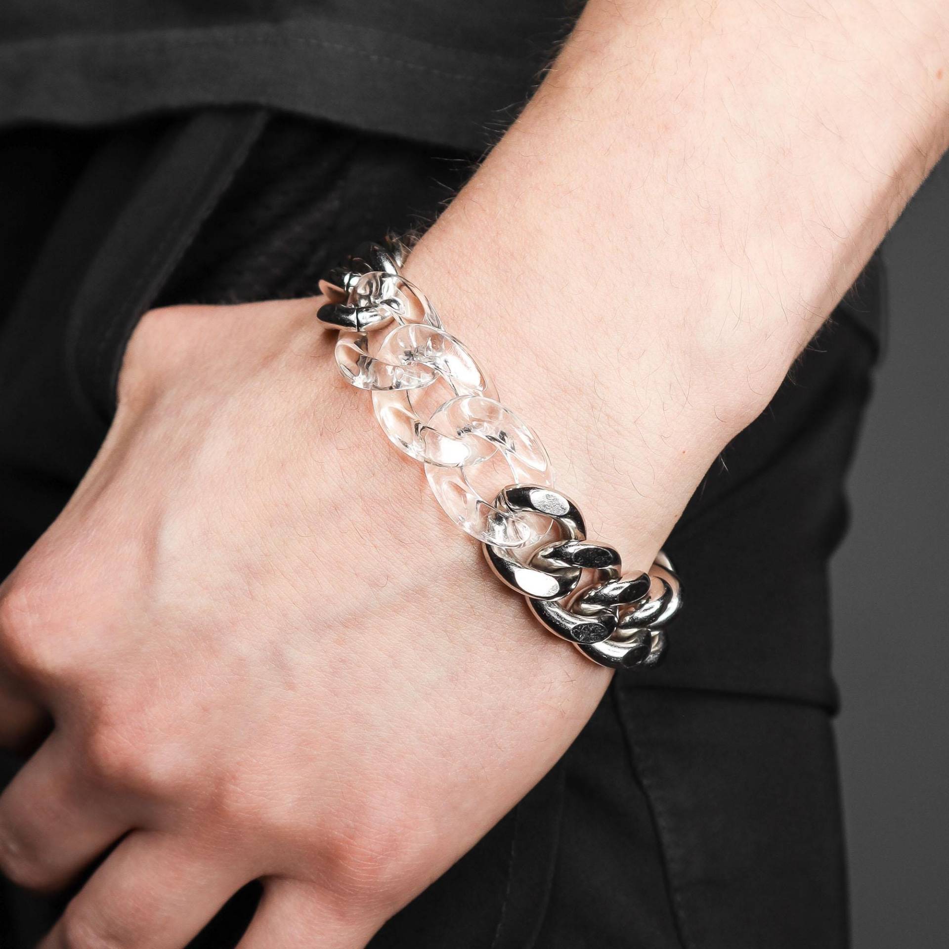 Ubahn | Kettenarmband Aus Edelstahl Chunk Dicke Schwere Grunge Punk Alternative Herren Schmuck Rave Festival Mode Handgemacht Wasserdicht Ubahn | Kettenarmband Aus Edelstahl Chunk Dicke Schwere Grunge Punk Alternative Herren Schmuck Rave Festival Mode Handgemacht Wasserdicht von SSIIBB