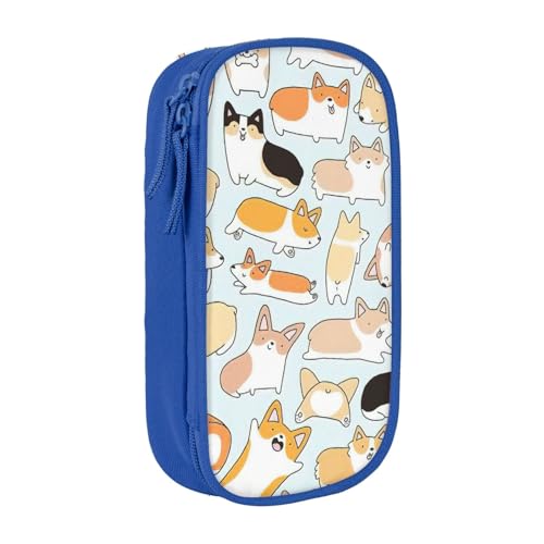 SSIMOO Corgi Pattern Oxford Cloth Stationery Storage Bag - Zipper Pencil Case,Ideal for Travel von SSIMOO