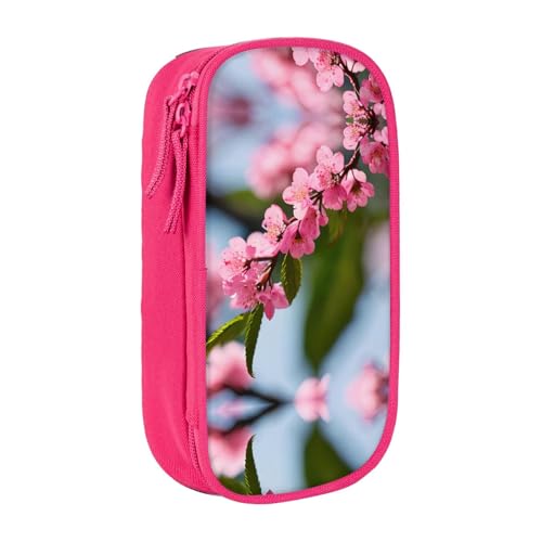 SSIMOO Federmäppchen aus Oxford-Stoff, Motiv: rosa Kirschblüten, Aufbewahrungstasche mit Reißverschluss, ideal für Reisen, schön funktional, Rosa Kirschblüten 1, Einheitsgröße von SSIMOO