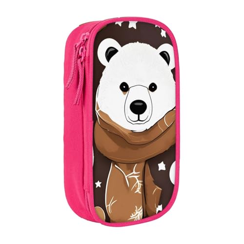 SSIMOO Federmäppchen aus Oxford-Stoff, mit Reißverschluss, ideal für Reisen, praktisch und funktional, White Bear Brown Bear, Einheitsgröße von SSIMOO