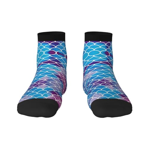 SSIMOO Meerjungfrauen-Socken für Damen, bequeme Socken für Erwachsene mit modischen Mustern für Männer und Frauen, Meerjungfrau Fischwaage, One size von SSIMOO