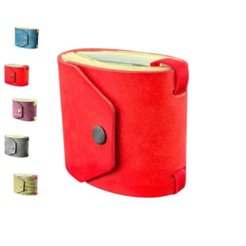 SSIPIS Leder-Geldbörse, Geldbeutel, Geldaufbewahrung mit Magnetverschluss, Damen-Geldbörse (Red) von SSIPIS