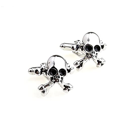 1 Paar Spaß Halloween Pirate Totenkopf Manschettenknöpfe Glänzend Metall Manschette Nagel Männer Französisches Hemd Manschettenknöpfe Herren Accessoires-Standard von SSJCVD