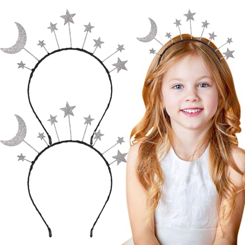 SSKHE 2 x Karneval Head Hoop Stern Mond Head Hoop Festival Tag Head Hoop Glänzend Head Hoop Kinder Erwachsene Lady Love Geburtstagsfeier Make-up Ball Dekoration Head Hoop von SSKHE