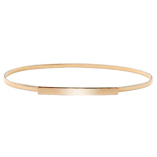 SSKHE Glamorous and Fashionable Golden Stretchy Waist Belt for Dress, Waist Strap and Slim MetalChain Belt for Women and Girls von SSKHE