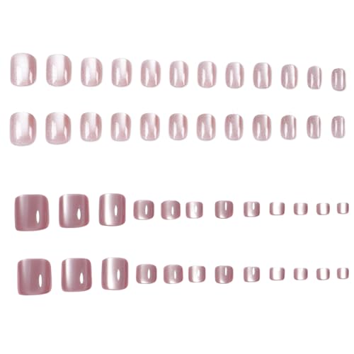 SSKHE Maniküre Zehennägel Set mit Kleber, Wiederverwendbare Cute Acryl Stick on Nails für Tägliche Glam oder besondere Anlässe - Geschenke für Frauen & Mädchen von SSKHE