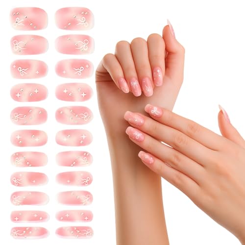 SSKHE Selbstklebende Gel-Nägel, 23 Stück, selbstklebend, für Frauen, Mädchen, Dekoration, Nageldesign, keine UV-Aushärtung erforderlich von SSKHE
