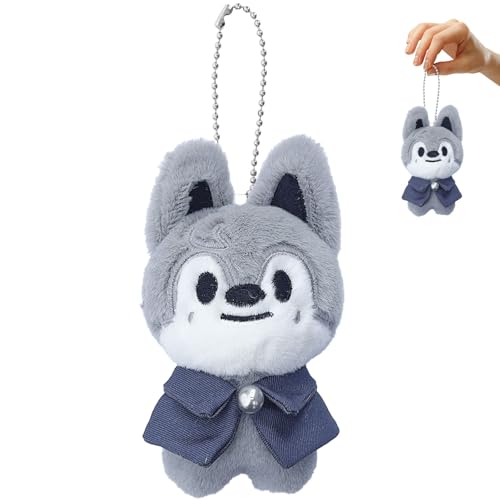SSKHE Stray Kids 'Magic School' Wolf Plush Keychain 12cm, SKZoo Series K-pop Merch, Cute Straykids Doll Keyring, SKZ Plush Charm von SSKHE