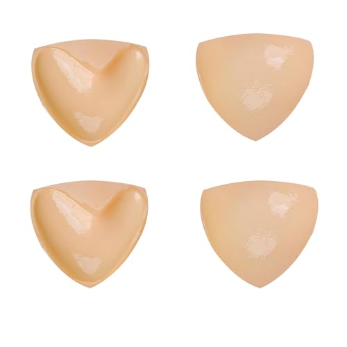 SSKHE Zwei Paare Klebe Push up Pads,Doppelseitig Klebende Pushup Nippelcover Pads,Selbstklebende Nippel Cover,Push Up Pads Selbstklebend,Wiederverwendbar & Waschbar Nippli Pads (Couleur de peau, A/B) von SSKHE